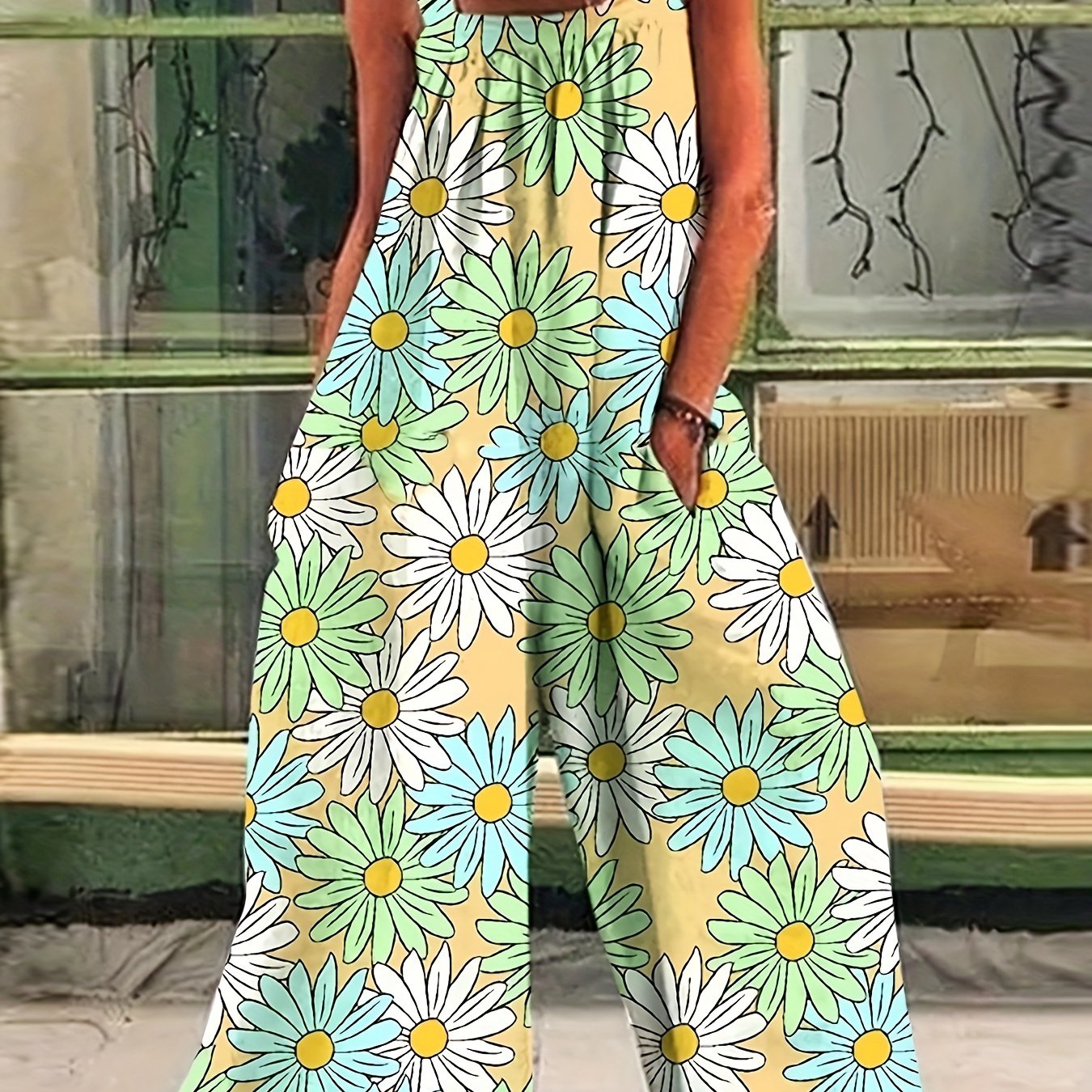 Adina - Sleeveless Printed Wide Leg Jumpsuit