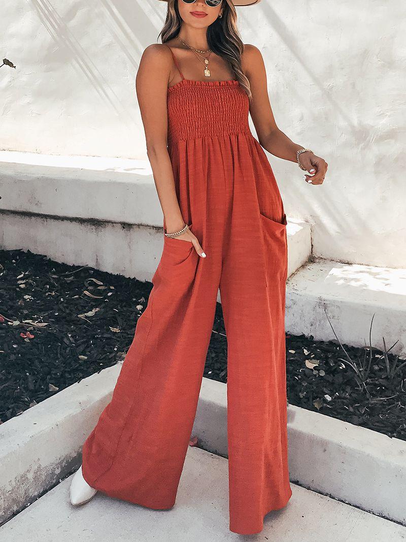 Women's Summer Jumpsuit: Sleeveless with Pockets in Various Colours - Ideal for Summer Days