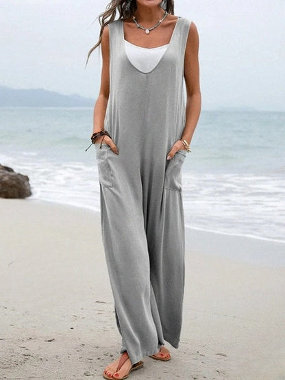 Women's Sleeveless Jumpsuit with Pockets | Ideal for Spring/Summer season