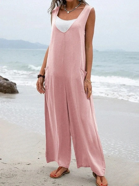 Women's Sleeveless Jumpsuit with Pockets | Ideal for Spring/Summer season