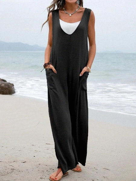Women's Sleeveless Jumpsuit with Pockets | Ideal for Spring/Summer season