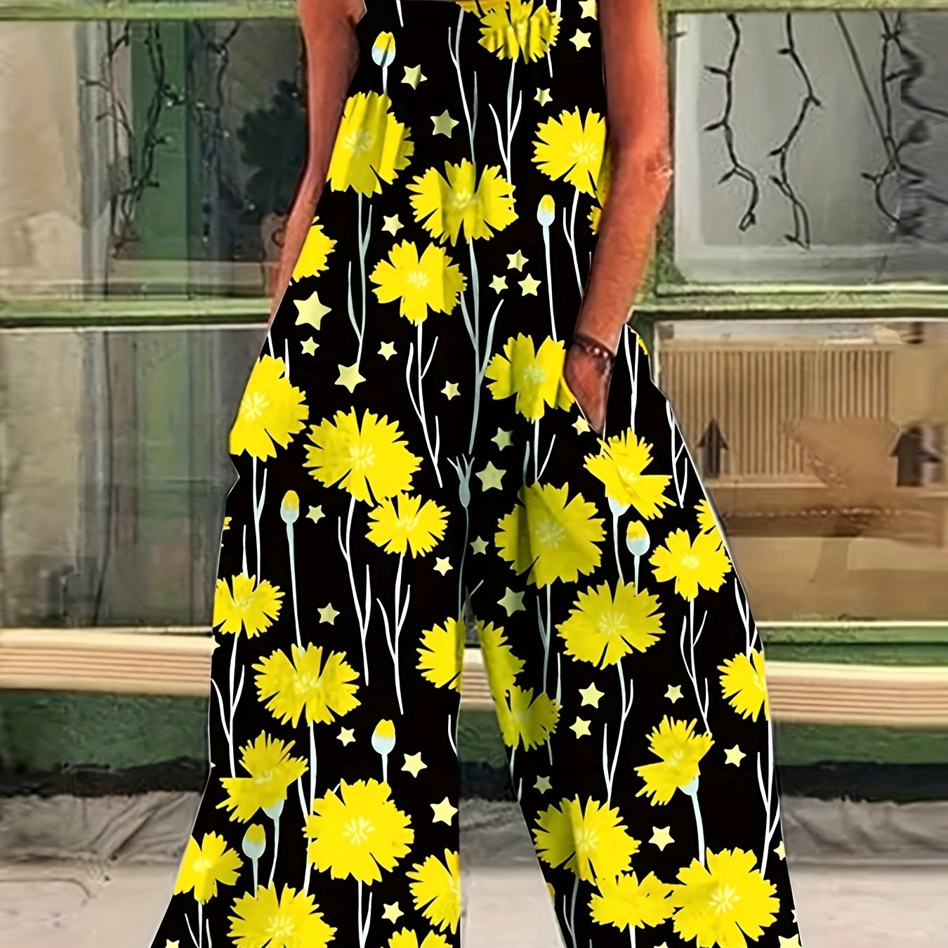 Adina - Sleeveless Printed Wide Leg Jumpsuit