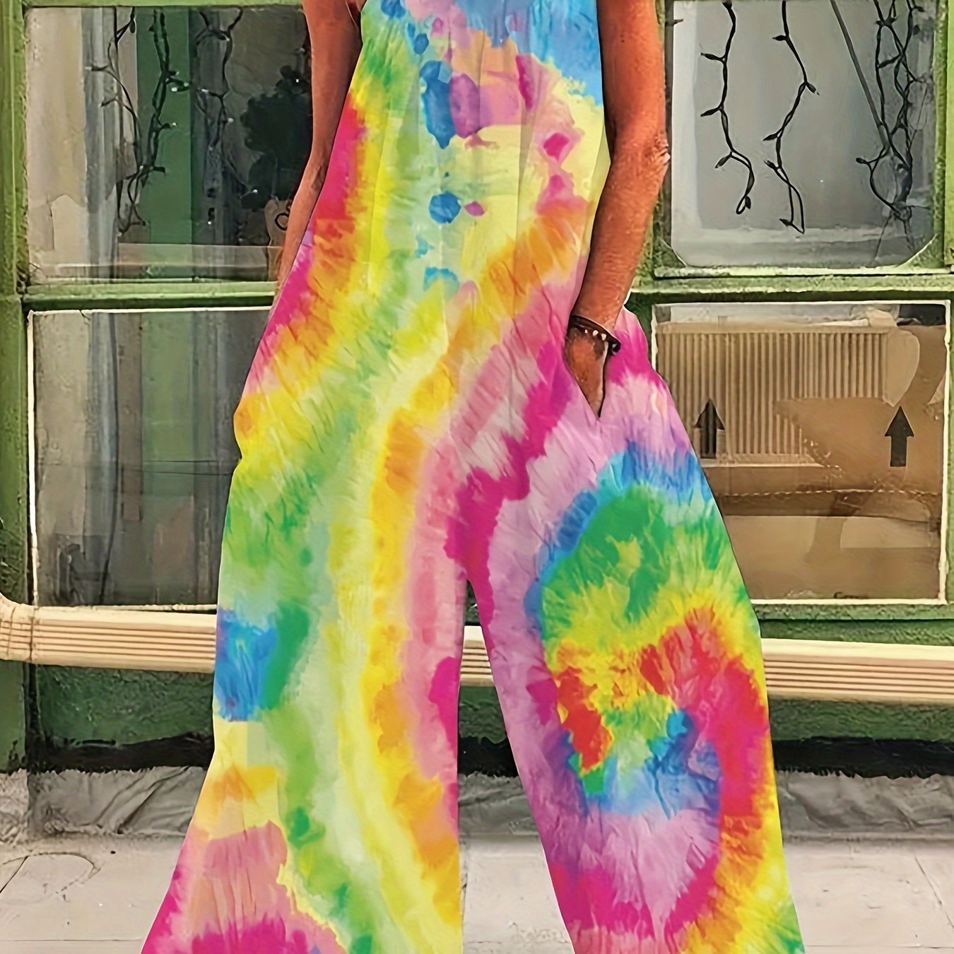 Adina - Sleeveless Printed Wide Leg Jumpsuit