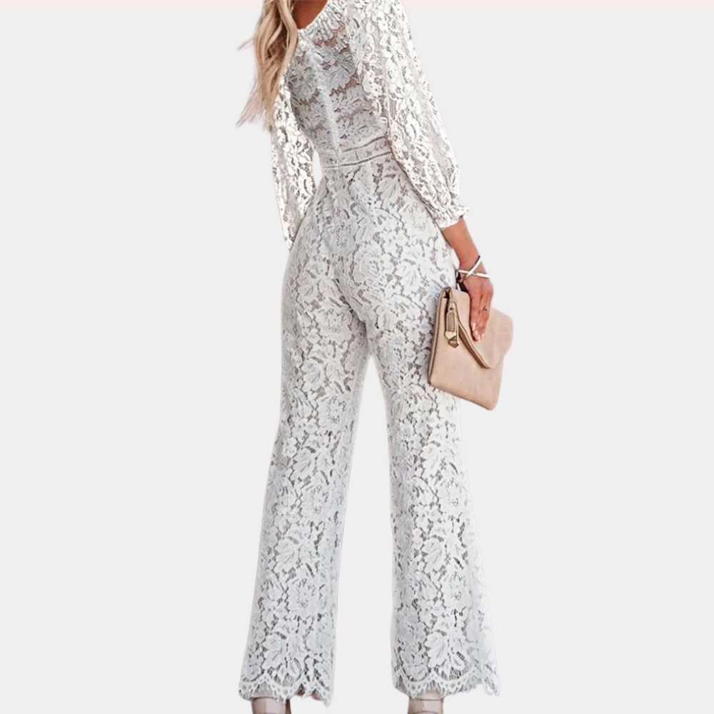 Ayla - Slim Fit Chic Lace Hollow V-Neck Jumpsuit